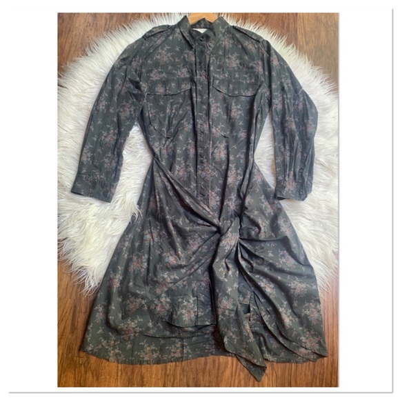 Isabel Marant Shirt Dress Gray Pink Size 2 - Picture 2 of 10